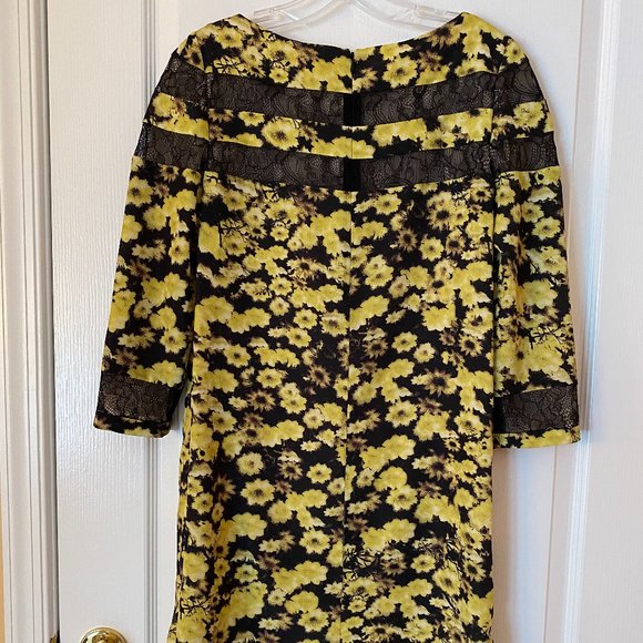 Erin Fetherston Black & Yellow Floral Lace Dress - Picture 4 of 8